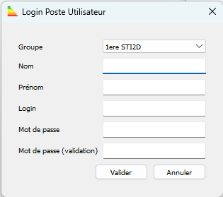 Cration de compte Utilisateur